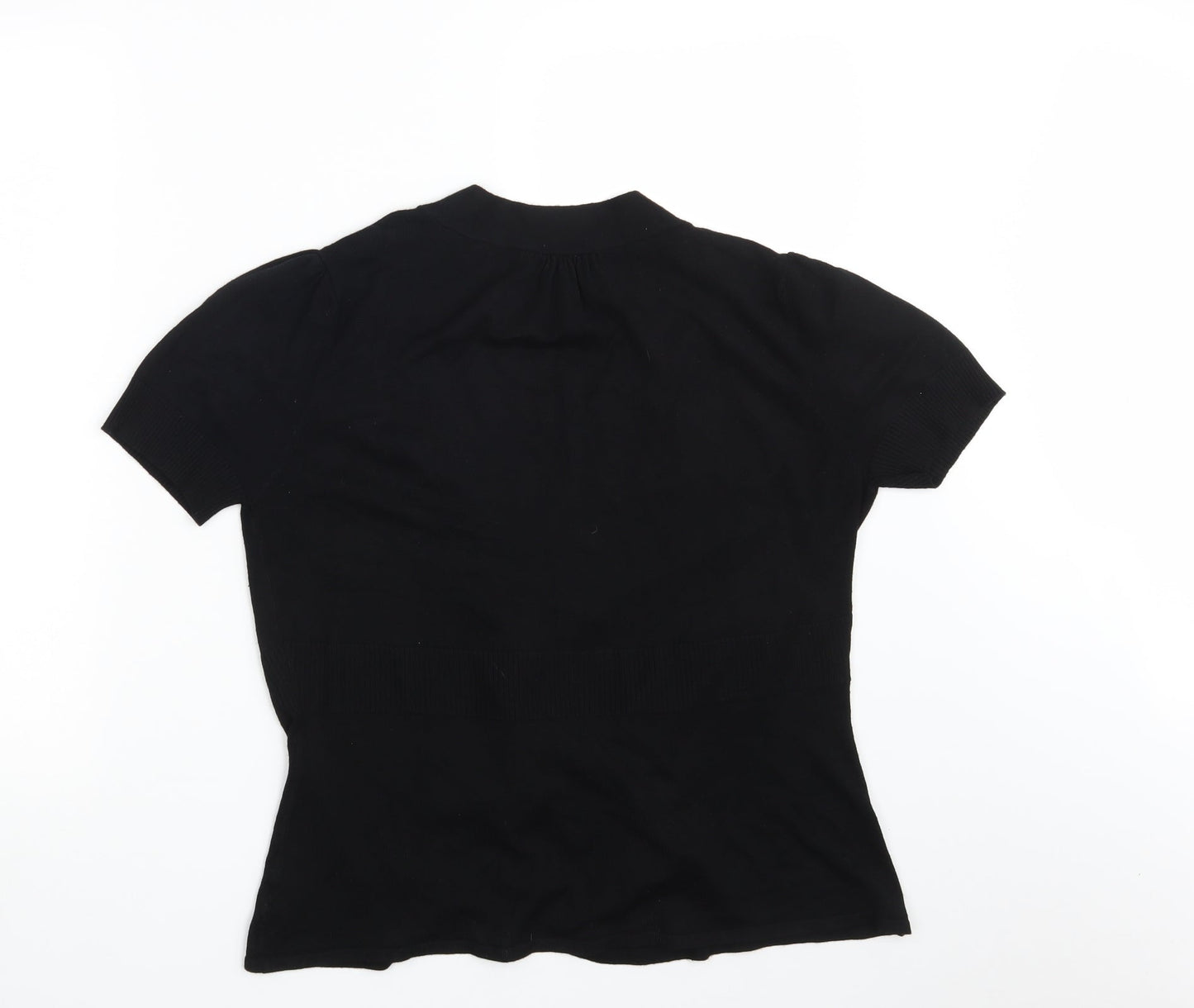 M & Co. Womens Black   Wrap Jumper Size M