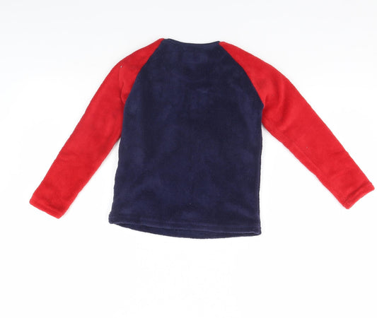 Primark Boys Blue Solid Fleece  Pyjama Top Size 6 Years