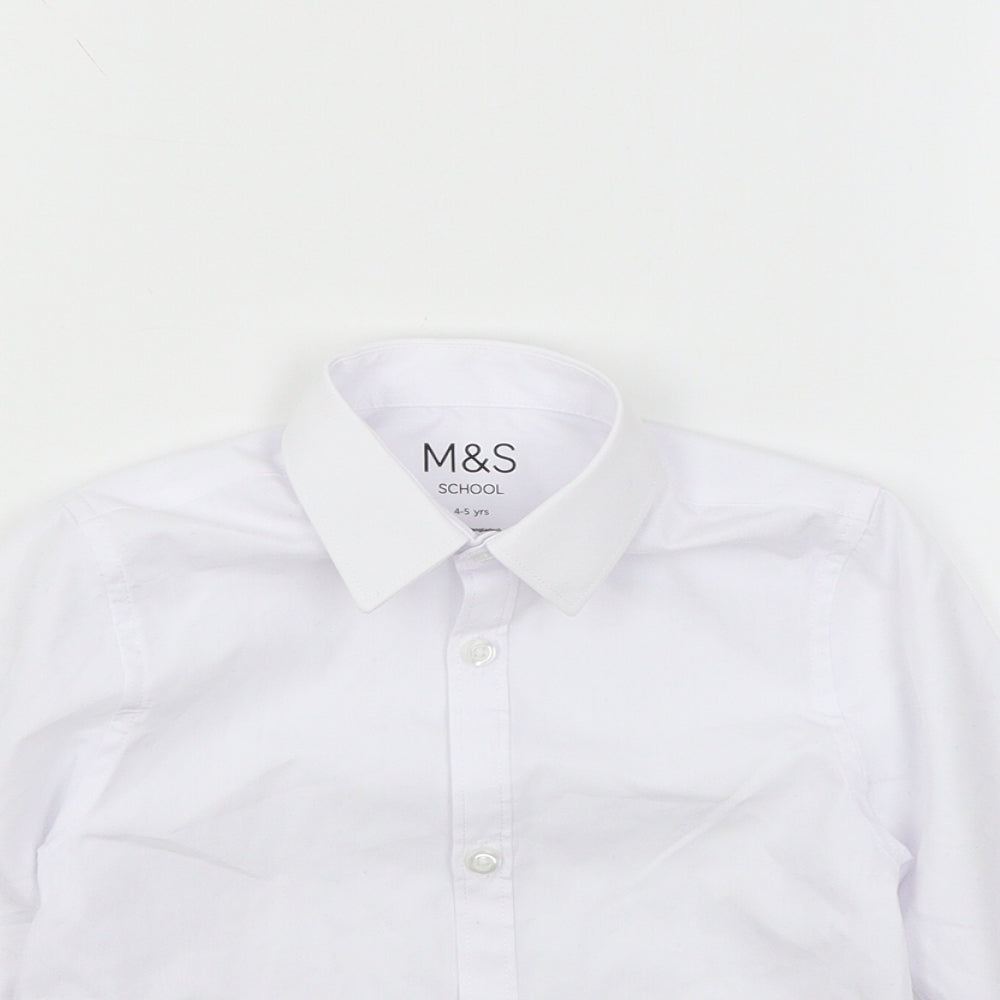 Marks and Spencer Girls White   Basic Button-Up Size 4-5 Years