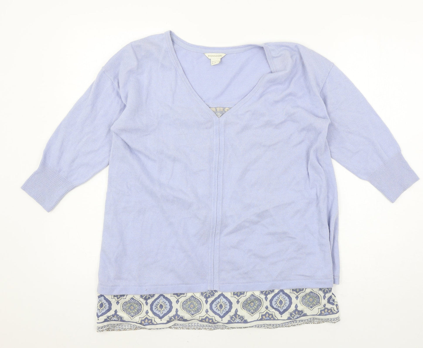 Monsoon Womens Blue  Knit Pullover Jumper Size 8