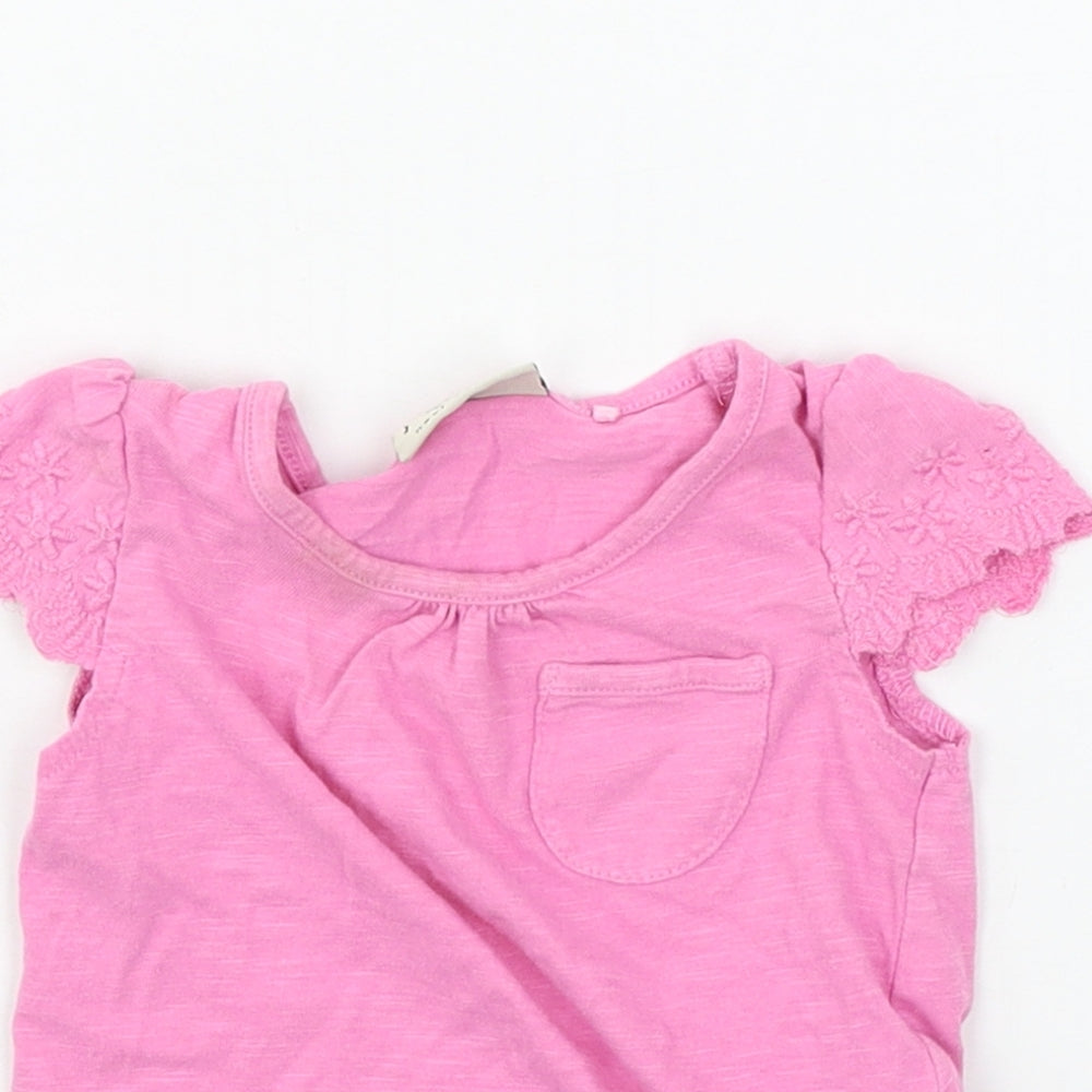 NEXT Girls Pink  Jersey Basic T-Shirt Size 3-6 Months