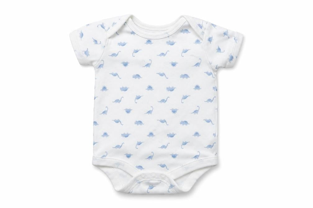 TU Baby White Geometric Jersey Babygrow One-Piece Size 12-18 Months  - DInosaur
