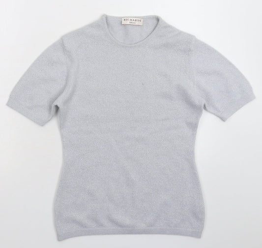 Richards Womens Silver  Knit Pullover Jumper Size S