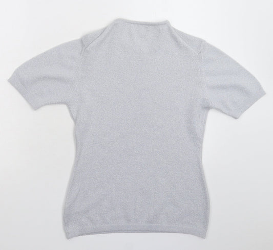 Richards Womens Silver  Knit Pullover Jumper Size S