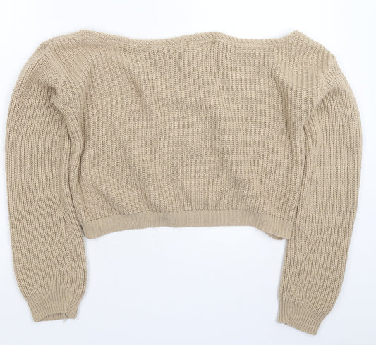 Missguided Womens Grey  Knit Pullover Jumper Size S