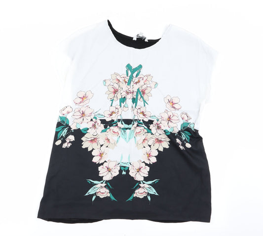 Peacocks Womens Multicoloured Floral  Basic Tank Size 14