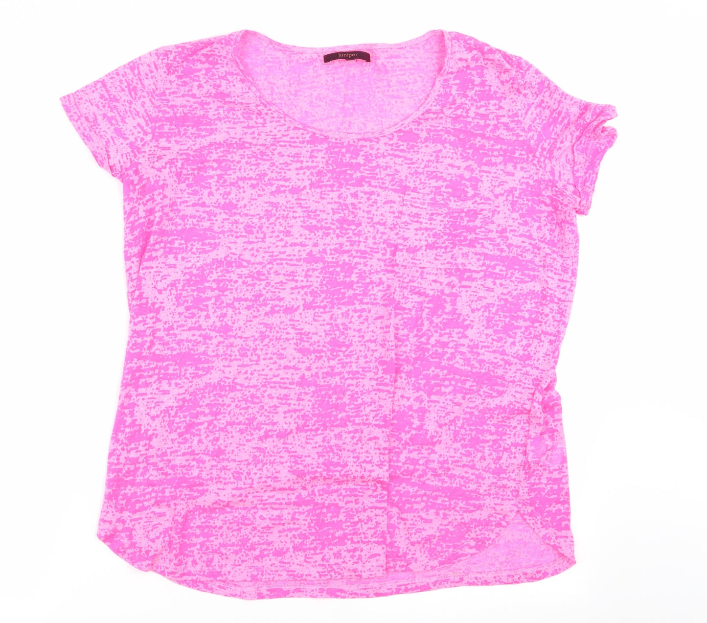 Juniper Womens Pink Geometric  Basic T-Shirt Size 14