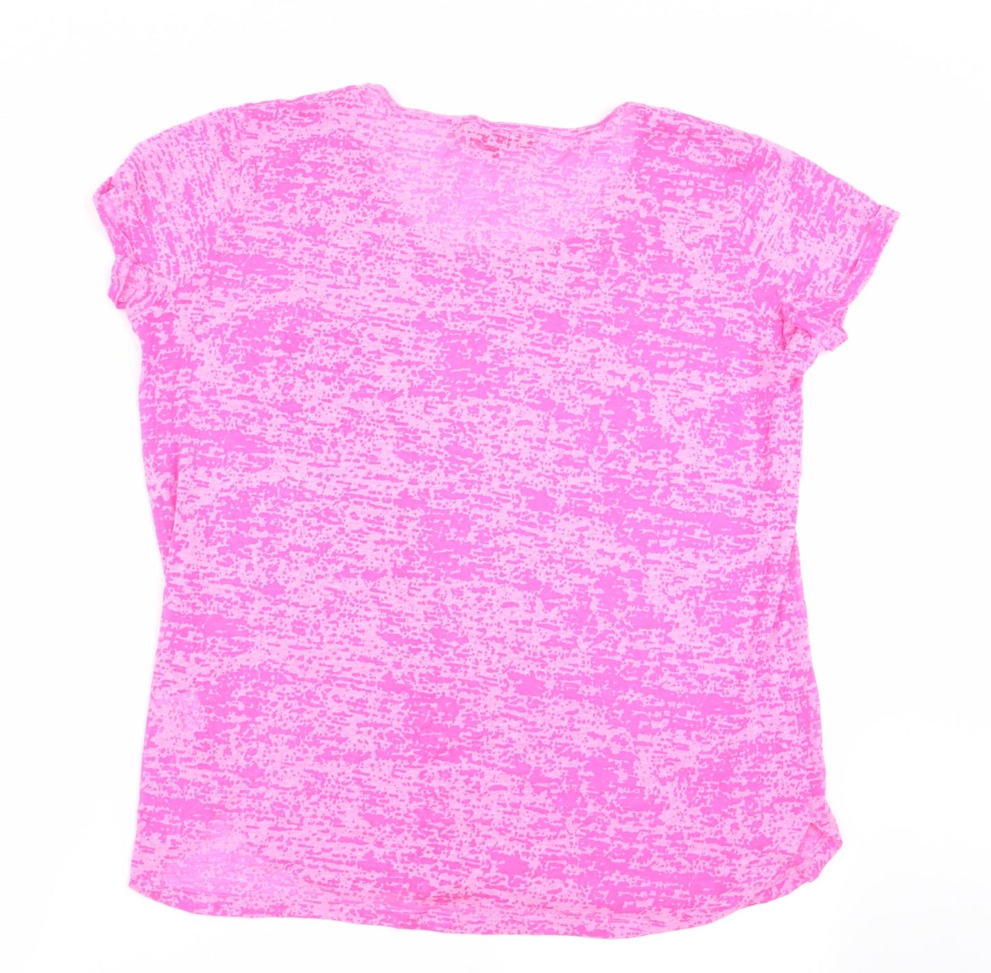 Juniper Womens Pink Geometric  Basic T-Shirt Size 14