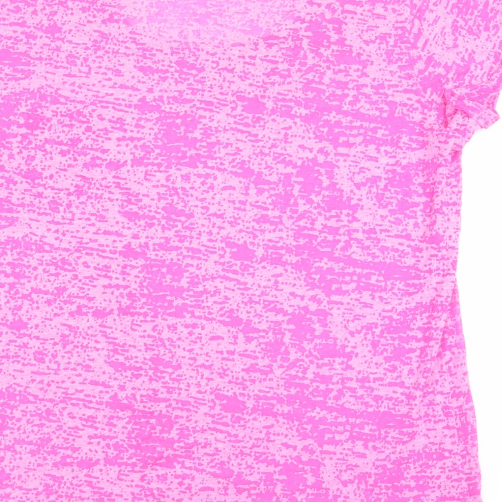 Juniper Womens Pink Geometric  Basic T-Shirt Size 14