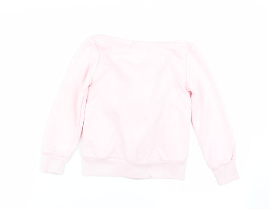 happy house Girls Pink Floral  Full Zip Jumper Size 6-7 Years