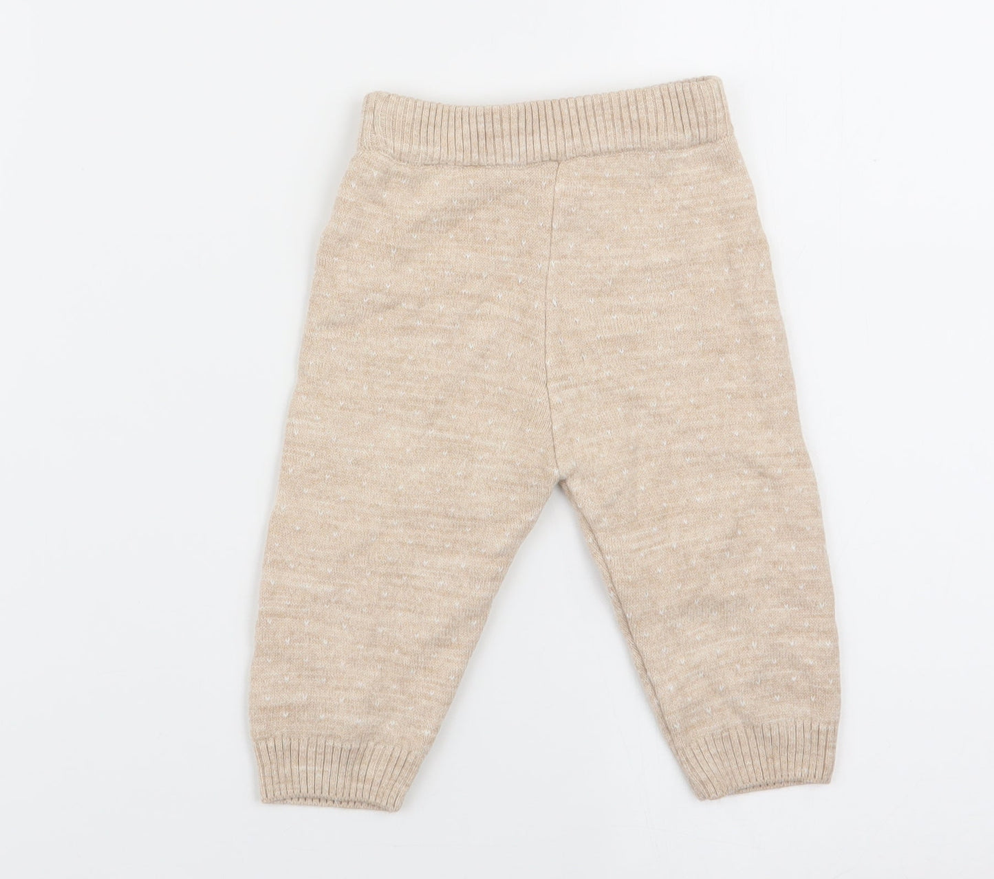 Asda George Girls Beige   Jogger Trousers Size 3-6 Months