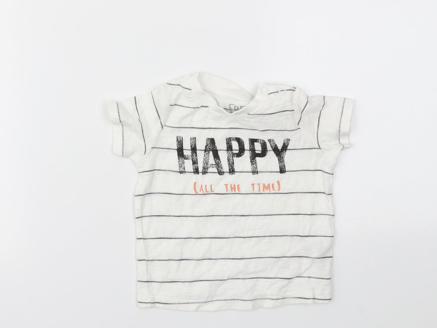 F&F Boys Multicoloured Striped  Basic T-Shirt Size 3-6 Months
