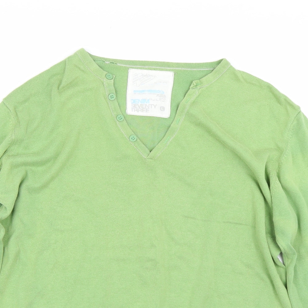 Denim Seventy3 Mens Green   Pullover Jumper Size L