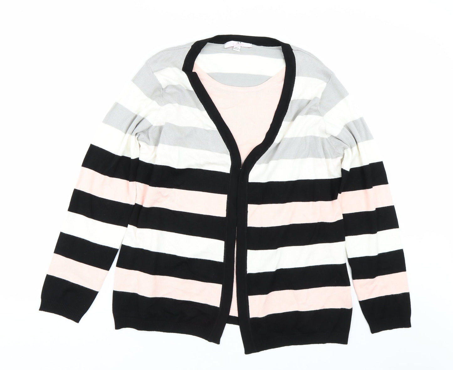 Julipa Womens Pink Striped  Pullover Jumper Size 18