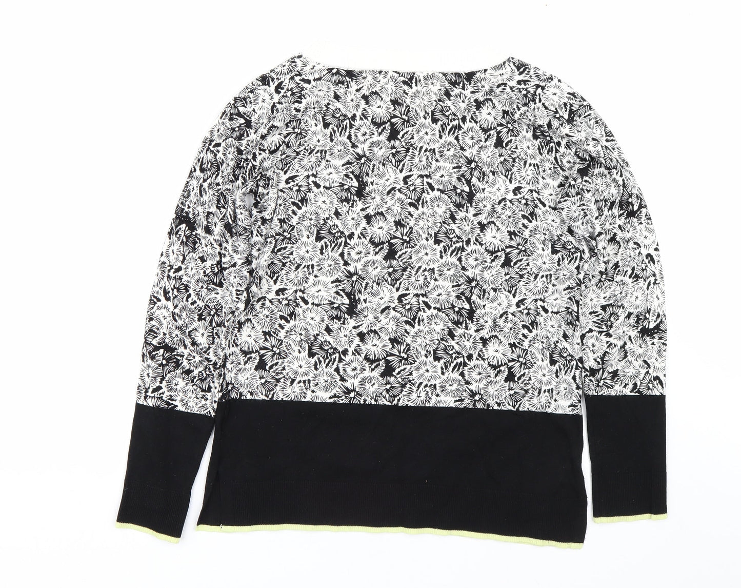 NEXT Womens Black Floral  Pullover Jumper Size 10