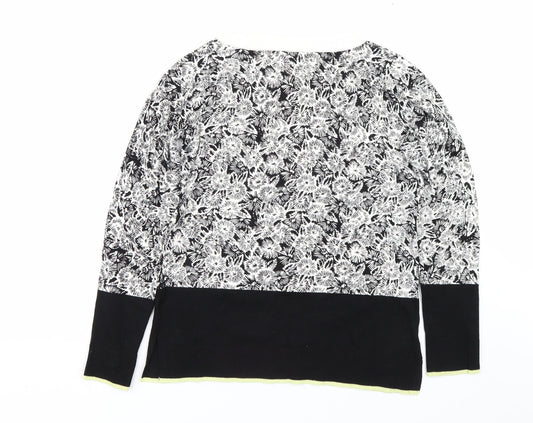 NEXT Womens Black Floral  Pullover Jumper Size 10