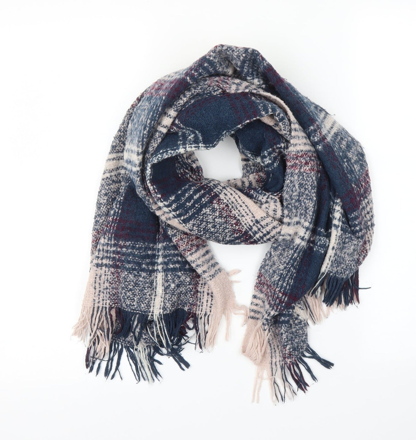 Preworn Unisex Blue Plaid   Shawl/Wrap