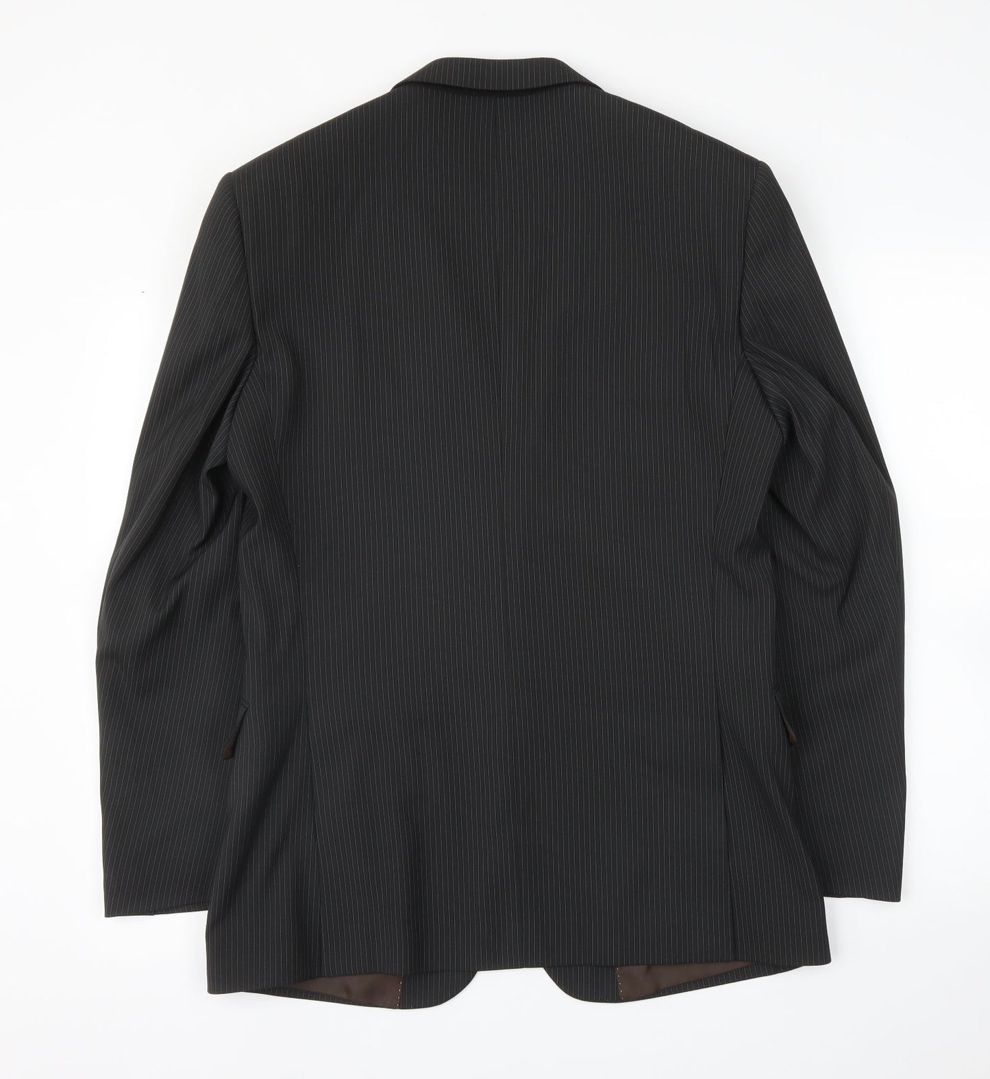 Milan Mens Black Striped  Jacket Suit Jacket Size 36