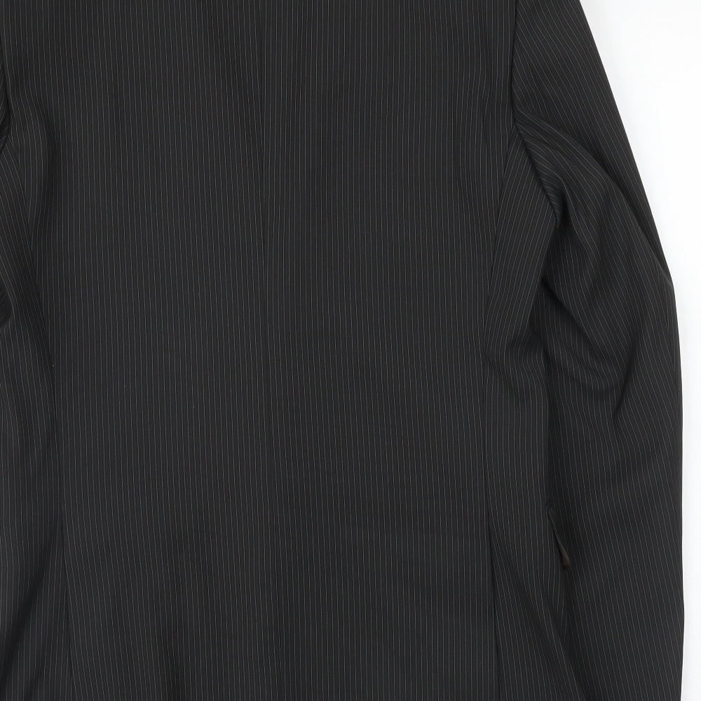 Milan Mens Black Striped  Jacket Suit Jacket Size 36