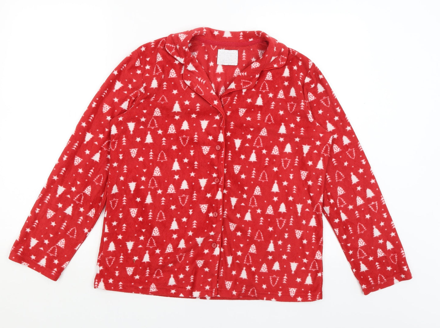 Matalan Womens Red Solid  Top Pyjama Top Size S  - Christmas Trees