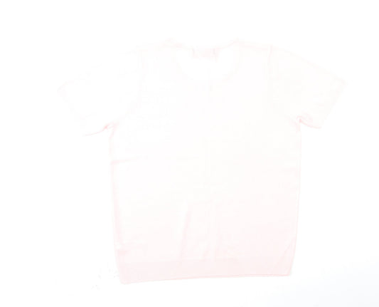 Bonmarché Womens Pink Houndstooth  Pullover Jumper Size 16