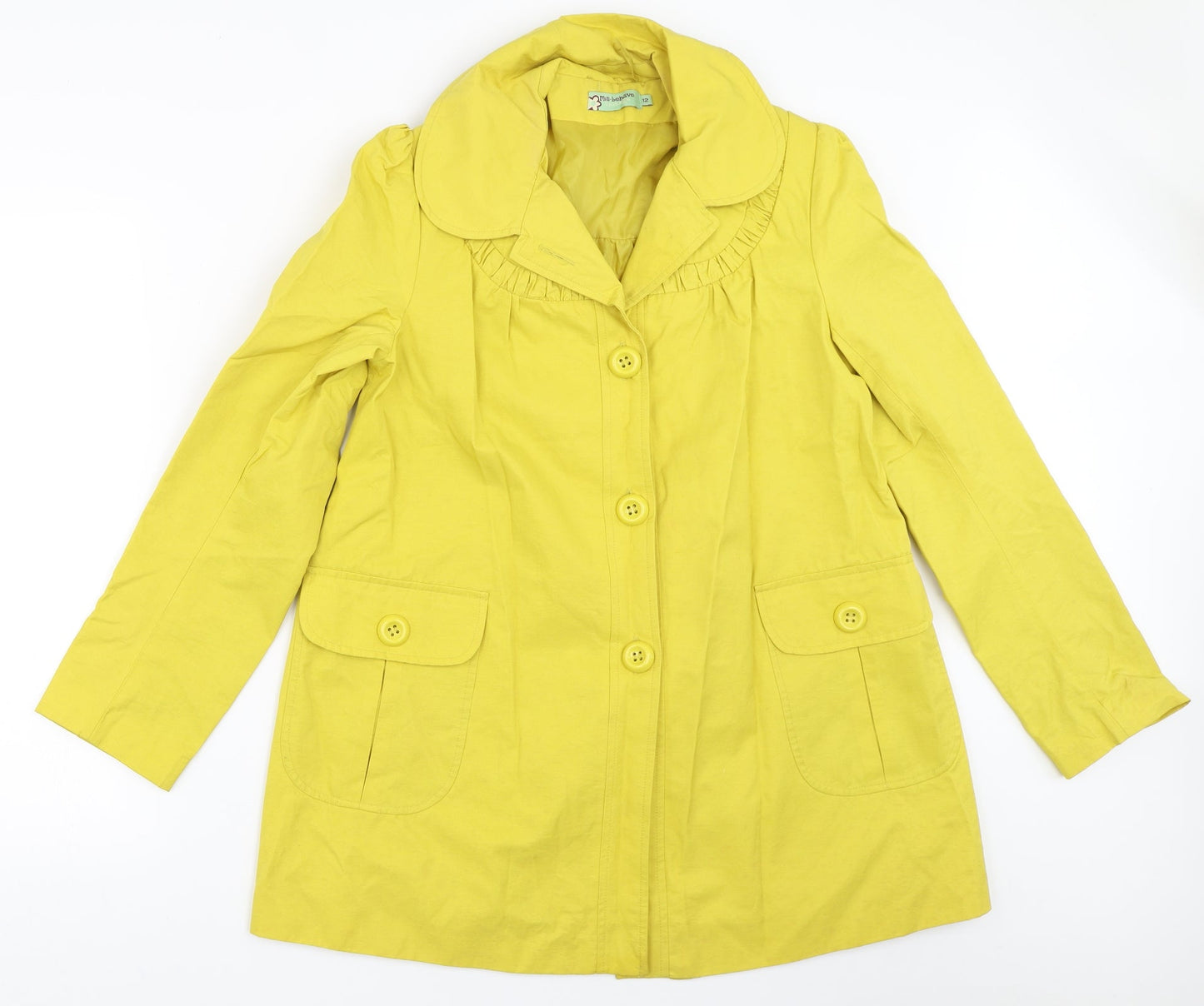 Misbehave Womens Yellow   Overcoat Coat Size 12