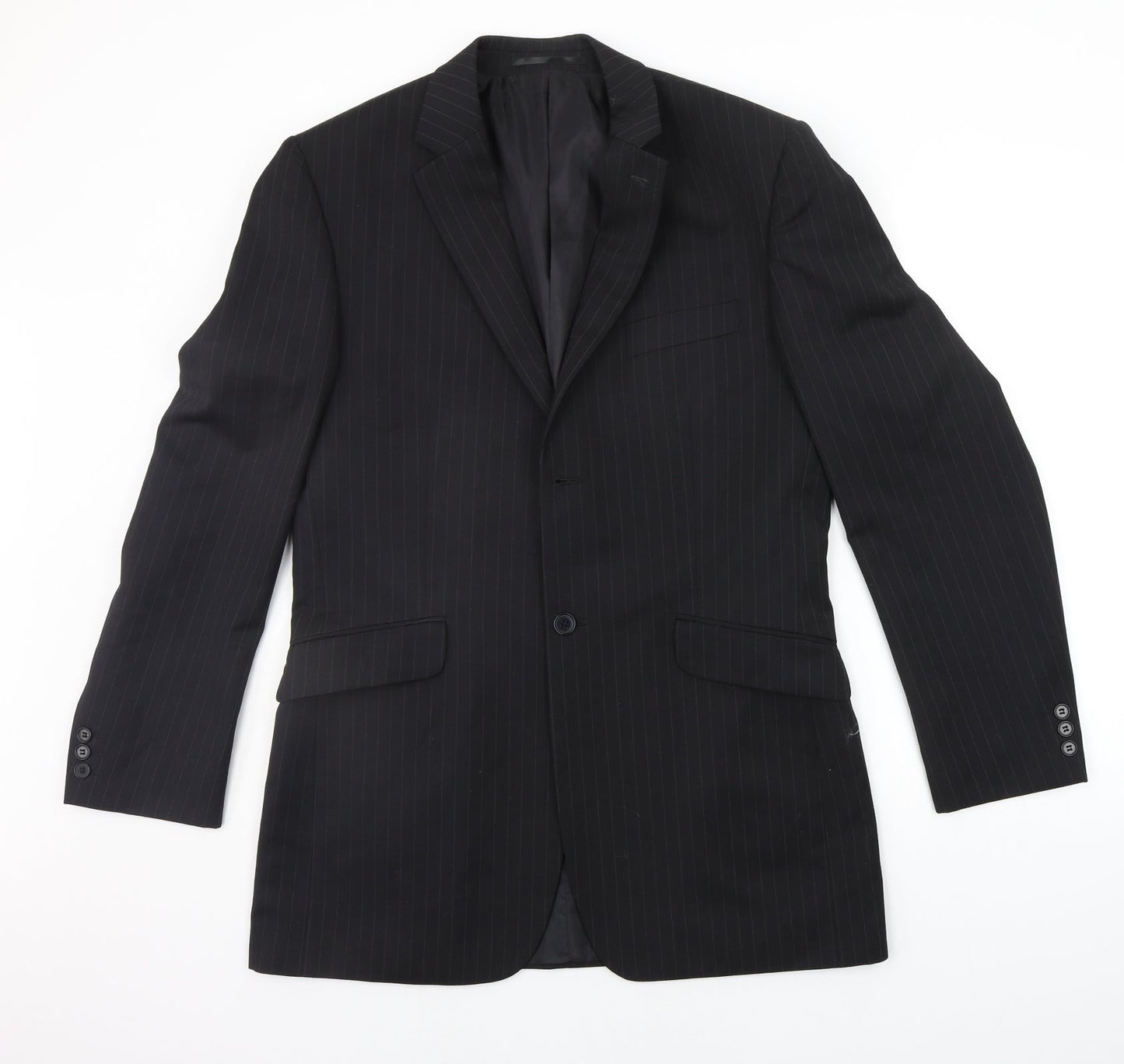 Burton Mens Black Striped  Jacket Suit Jacket Size L