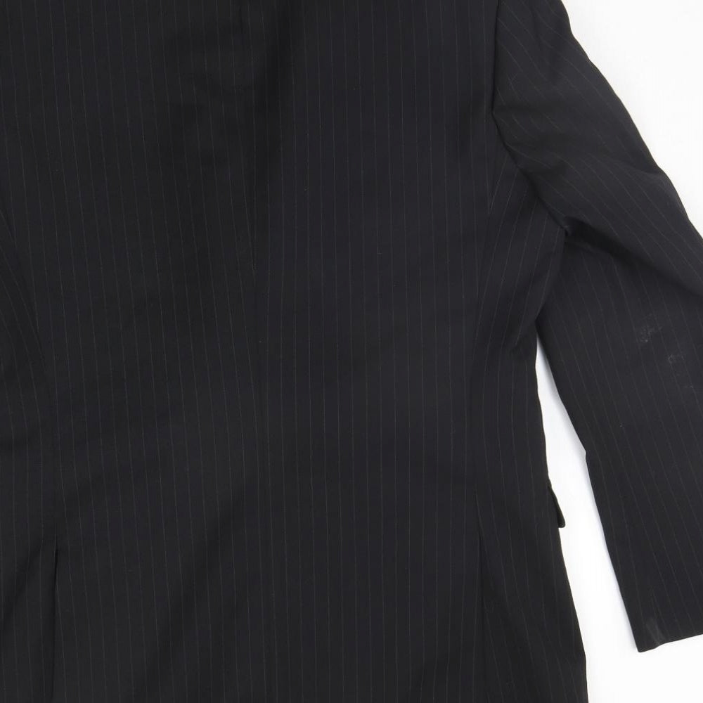 Burton Mens Black Striped  Jacket Suit Jacket Size L