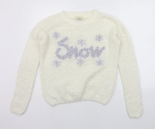 Papaya Womens White   Pullover Jumper Size M