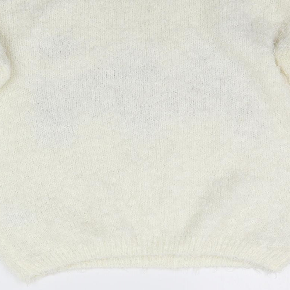 Papaya Womens White   Pullover Jumper Size M