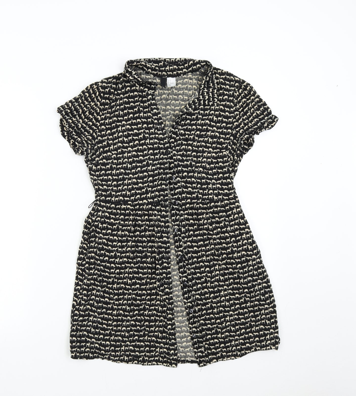 H&M Womens Black   Tunic Button-Up Size 8