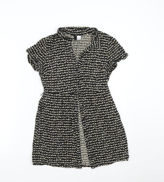H&M Womens Black   Tunic Button-Up Size 8