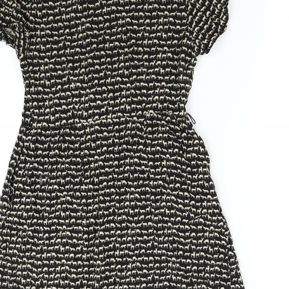 H&M Womens Black   Tunic Button-Up Size 8