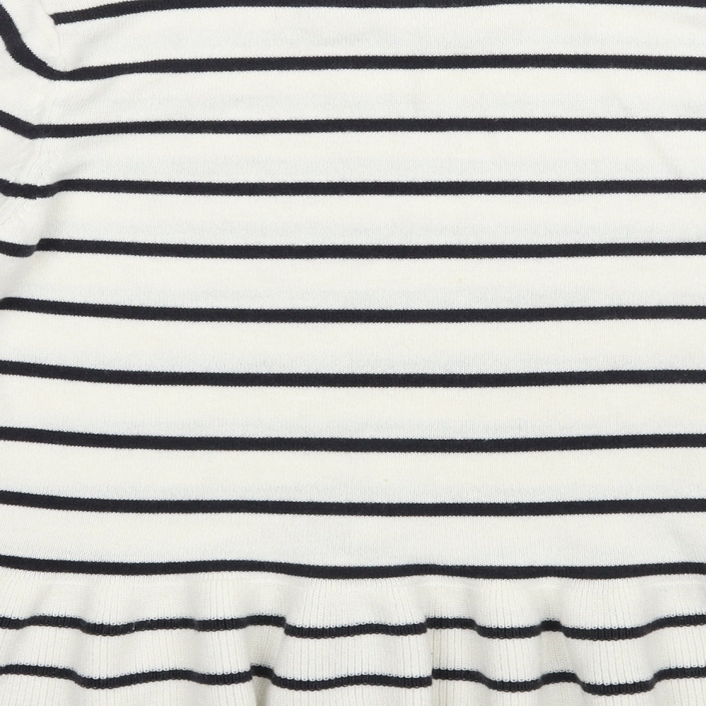 Per Una Womens White Striped  Pullover Jumper Size 14