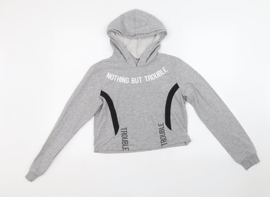 Select Womens Grey   Pullover Hoodie Size 12