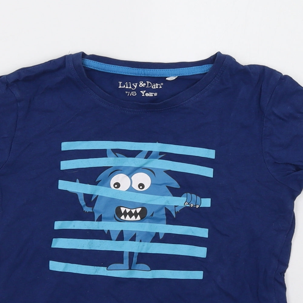 lily & dan Boys Blue   Basic T-Shirt Size 8 Years