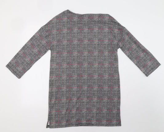 F&F Womens Grey Check  A-Line  Size 10