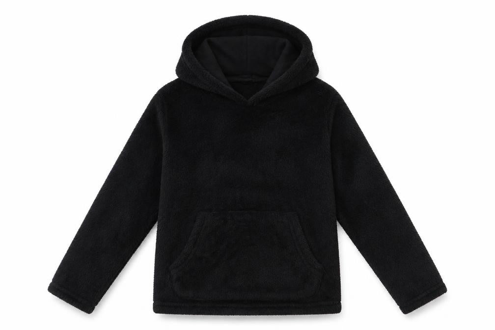 F&F Girls Black   Pullover Hoodie Size 7-8 Years  - Fluffy texture