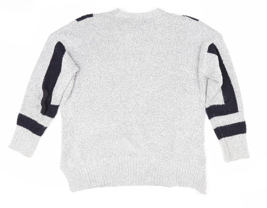 Marks and Spencer Womens Grey Geometric  Pullover Jumper Size M