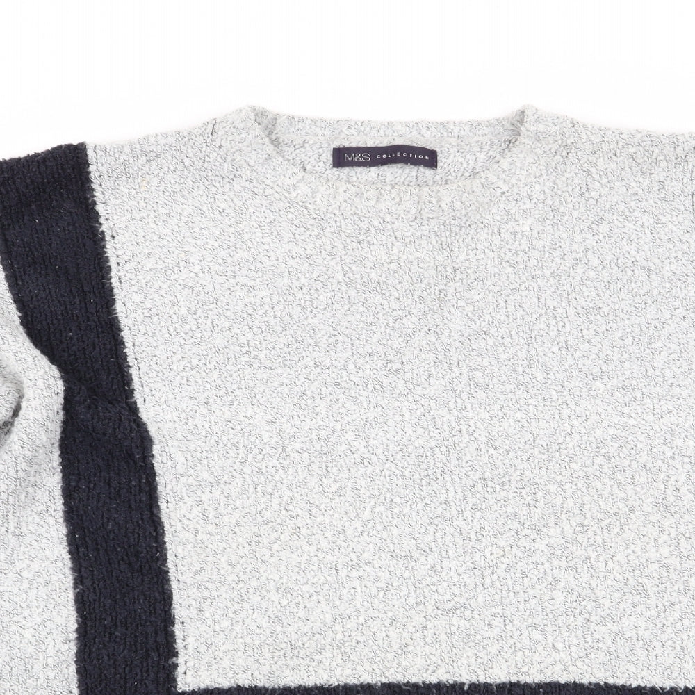 Marks and Spencer Womens Grey Geometric  Pullover Jumper Size M