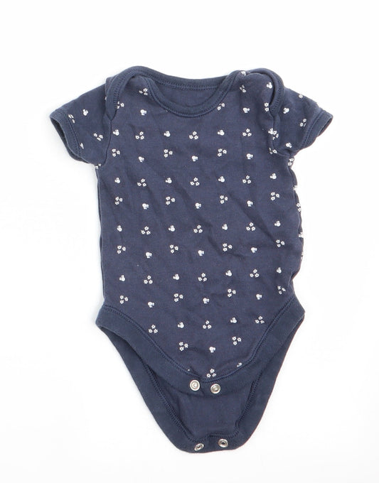 Disney Baby at George Girls Blue Floral  Romper One-Piece Size 0-3 Months
