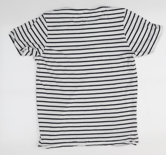 Saxnet Womens Multicoloured Striped  Basic T-Shirt Size L