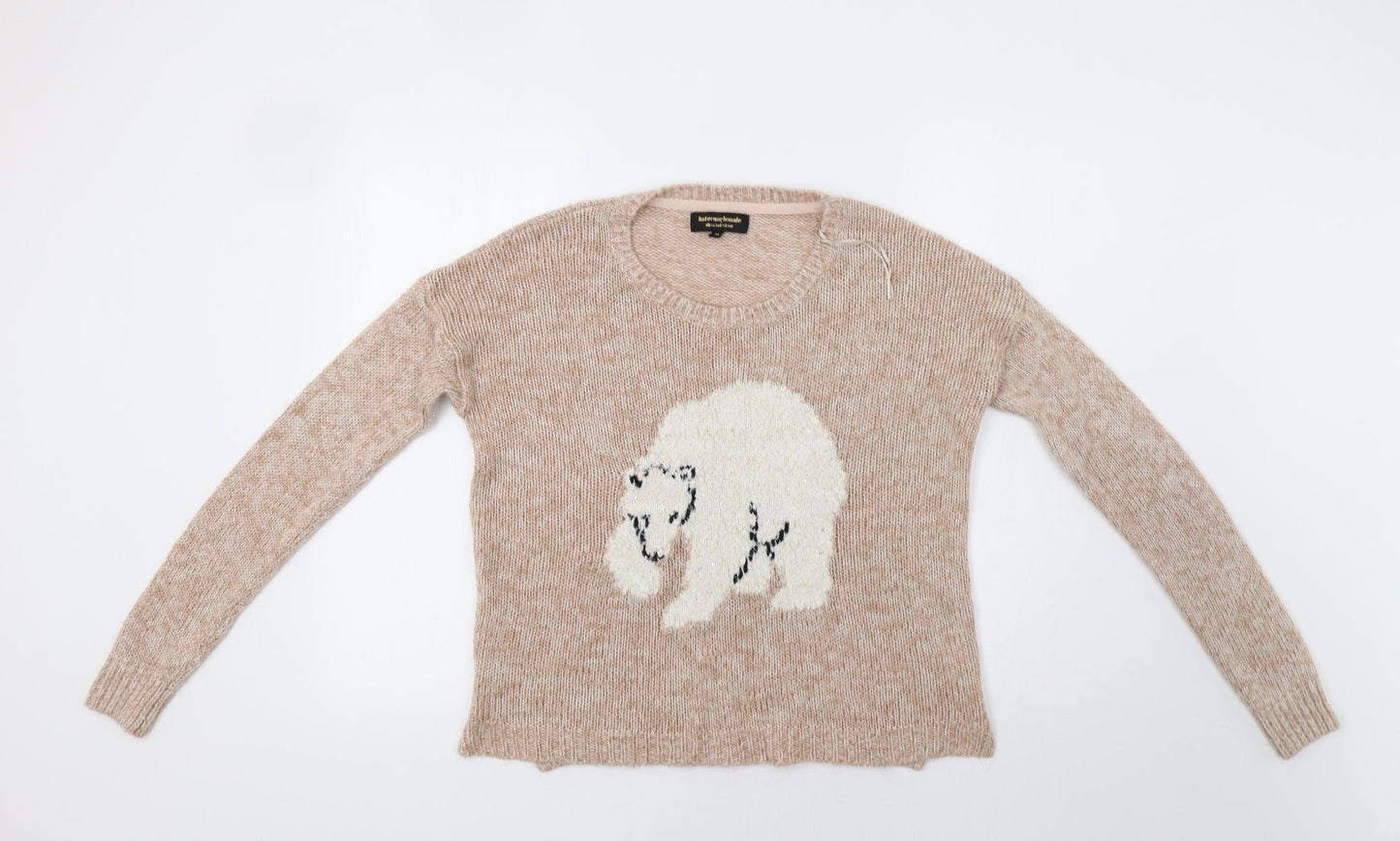 Internacionale Womens Beige   Pullover Jumper Size 10  - Bear