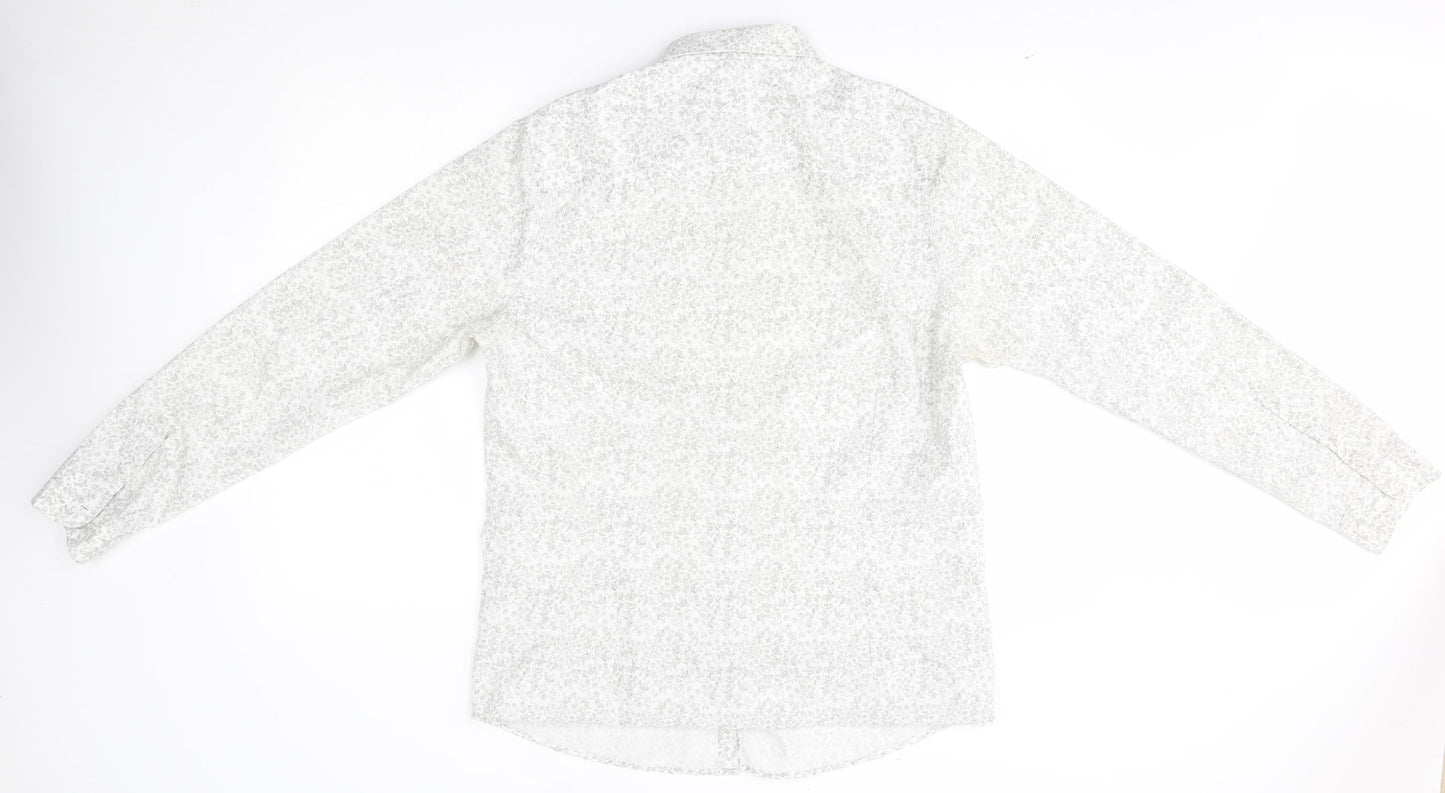 New Look Mens Grey Floral   Button-Up Size L