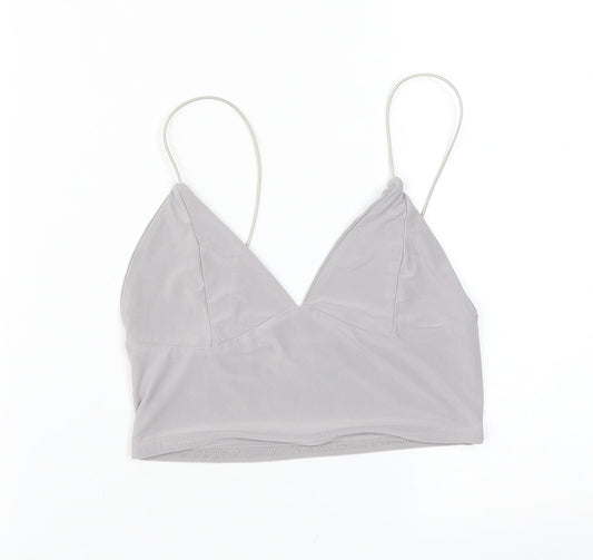 PRETTYLITTLETHING Womens Grey   Basic T-Shirt Size 8
