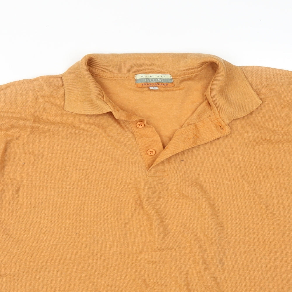 Fellini Mens Orange    Polo Size L