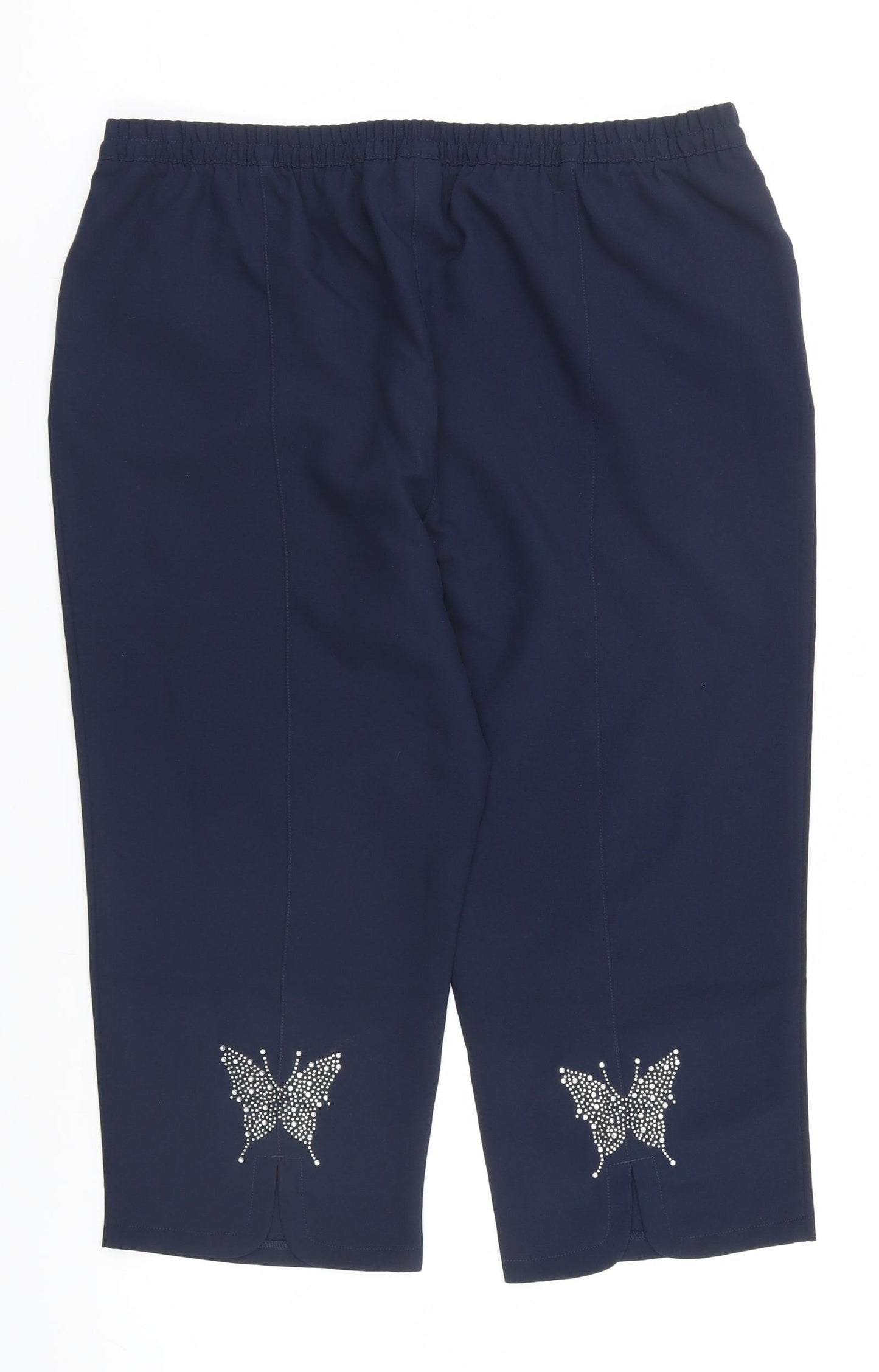Preworn Womens Blue   Trousers  Size 18 L26 in - Butterfly