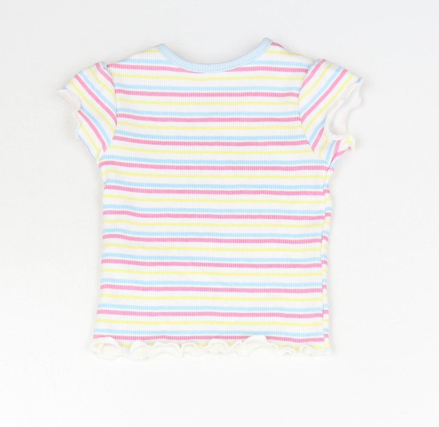 Primark Girls Multicoloured Striped  Basic T-Shirt Size 0-3 Months