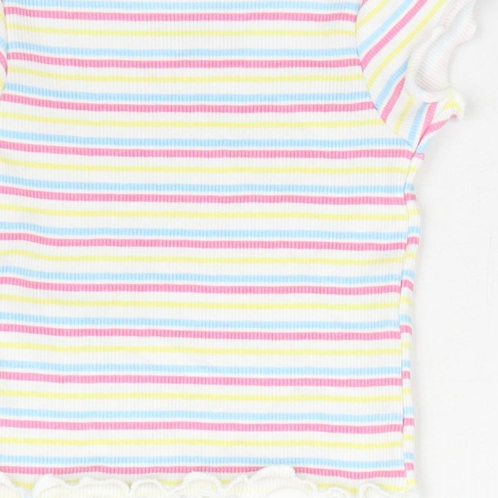Primark Girls Multicoloured Striped  Basic T-Shirt Size 0-3 Months
