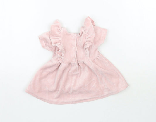 Matalan Girls Pink  Velour Fit & Flare  Size Newborn